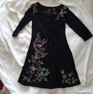 JW Los Angeles Butterfly Embroidered Dress